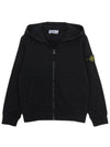 Kids Wappen Patch Zip-Up Hoodie Black - STONE ISLAND - BALAAN 3