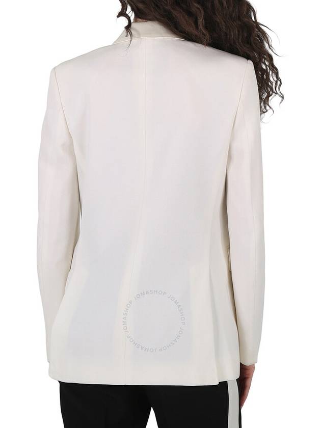 Open Box - Burberry Ladies Natural White Caratown Single-Breasted Blazer, Brand Size 2 (US Size 0) - BURBERRY - BALAAN 3