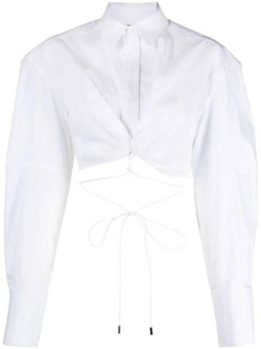 La Chemise Plidao Crop Shirt White - JACQUEMUS - BALAAN 1