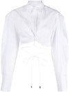 La Chemise Plidao Crop Shirt White - JACQUEMUS - BALAAN 1