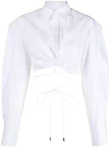 La Chemise Plidao Crop Shirt White - JACQUEMUS - BALAAN 1