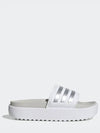 Women Adilette Platform Slippers White Zero Metallic Grey - ADIDAS - BALAAN 2