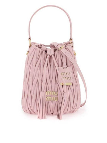 Matelasse Nappa Leather Bucket Bag Pink - MIU MIU - BALAAN 1