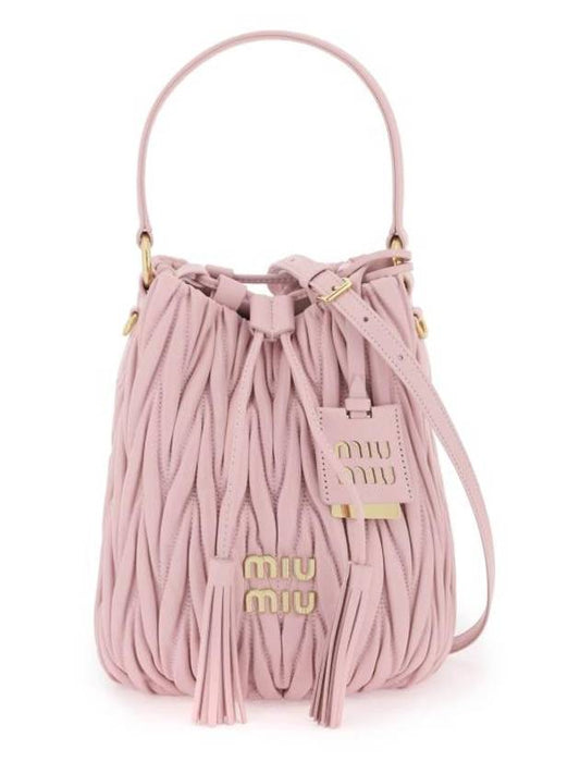 Matelasse Nappa Leather Bucket Bag Pink - MIU MIU - BALAAN 1