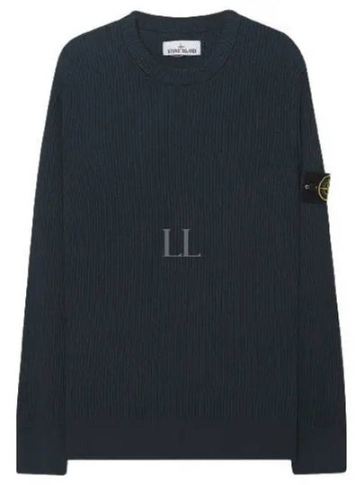 Wappen Patch Crew Neck Ribbed Wool Knit Dark Green - STONE ISLAND - BALAAN 2