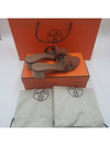 Oasis Calfskin Slipper Heels Gold Piqures Ecrues - HERMES - BALAAN 3