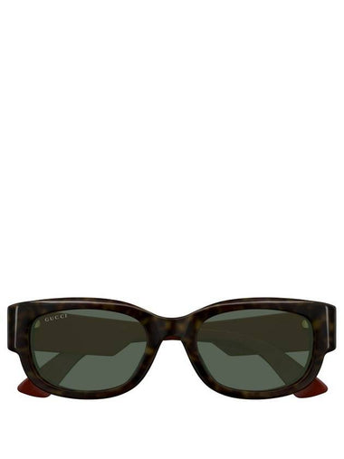 Eyewear Shiny Side Logo Oval Sunglasses Havana - GUCCI - BALAAN 1