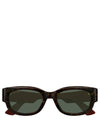 Shiny Side Logo Sunglasses Havana - GUCCI - BALAAN 1