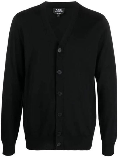 Samuel V-Neck Wool Cardigan Black - A.P.C. - BALAAN 2