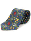 Davidoff 100 silk blue flower pattern tie - ETC - BALAAN 2