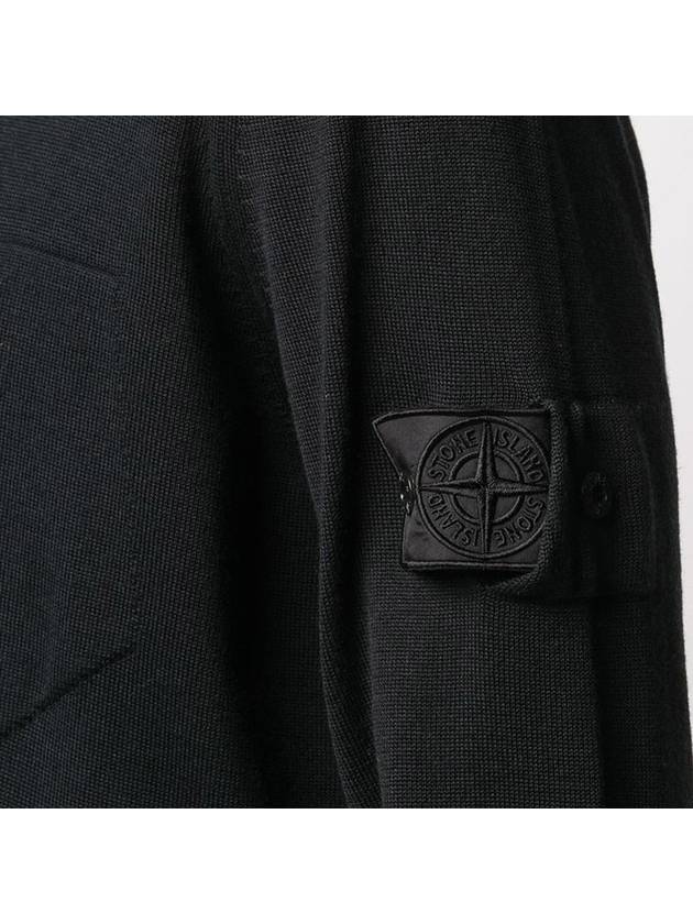 Men's Shadow Project Wappen Pocket Wool Knit Top Black - STONE ISLAND - BALAAN 6