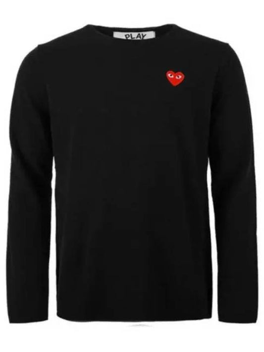 Red Heart Crew Neck Knit Top P1 N068 1 Black - COMME DES GARCONS - BALAAN 2