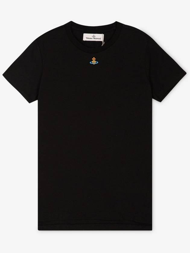 Embroided ORB Peru Short Sleeve T-Shirt Black - VIVIENNE WESTWOOD - BALAAN 3