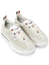 Tech Runner Shearling Suede Low Top Sneakers White - THOM BROWNE - BALAAN 4