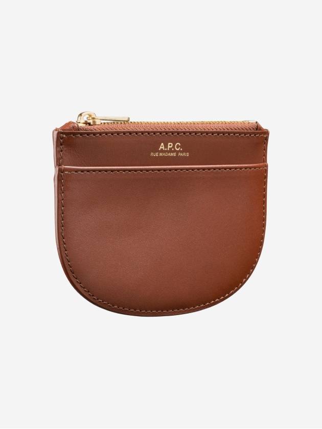 Logo Demi Lune Zipper Card Wallet Brown - A.P.C. - BALAAN 4