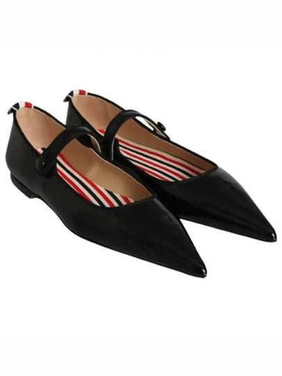 Soft Patent Leather Pointed Thom John Flat Black - THOM BROWNE - BALAAN 2