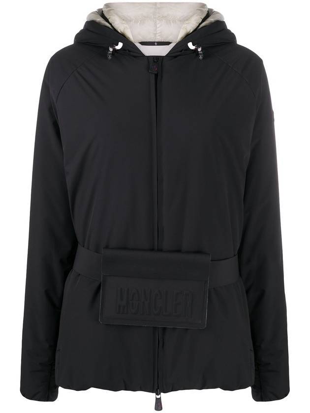 Grenoble Valpelline Belt Hooded Jacket Black - MONCLER - BALAAN.