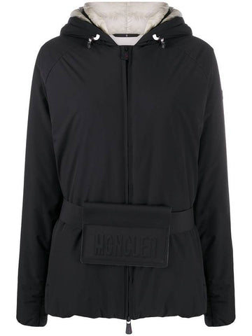 Grenoble Valpelline Belt Hooded Jacket Black - MONCLER - BALAAN.