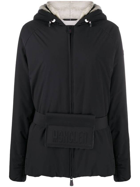 Grenoble Valpelline Belt Hooded Jacket Black - MONCLER - BALAAN.