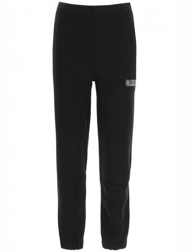 Side Logo Cotton JoGGer Track Pants Black - GANNI - BALAAN 1