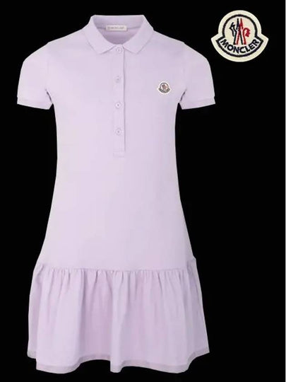 Kids Polo Shirt Dress One Piece Lilac 8I00011 8496F 61A 12A 14A - MONCLER - BALAAN 2