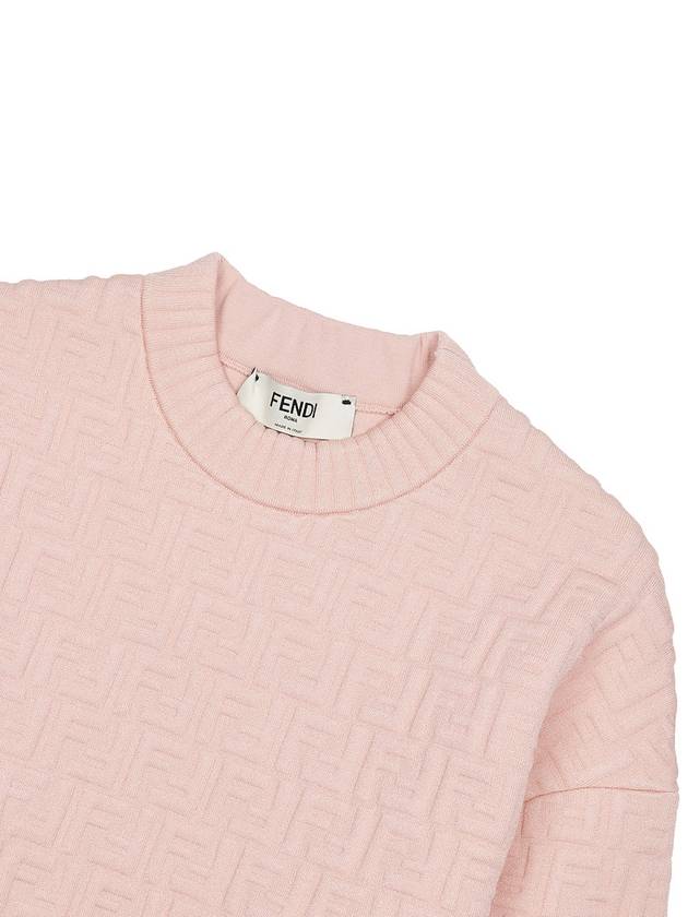 FF Logo Embossed Pullover Knit Top Pink - FENDI - BALAAN 4