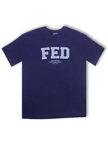 Overfit FED signature logo short sleeve t shirt navy - FOREEDCLUB - BALAAN 1