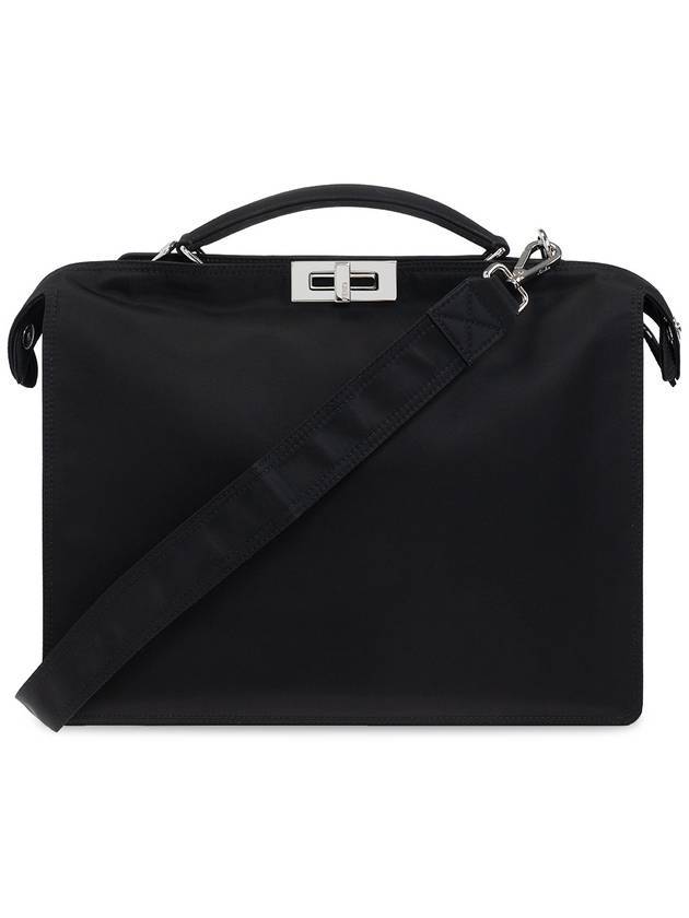 Nylon Medium Peekaboo I See You Brief Case Black - FENDI - BALAAN.