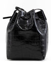 Crocodile effect mini bucket bag chocolate HMB004CP - MANSUR GAVRIEL - BALAAN 4
