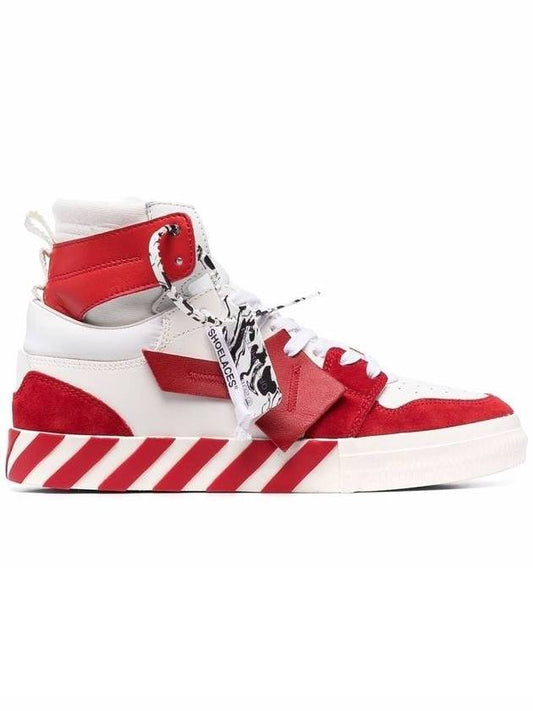 bulkized leather high-top sneakers red - OFF WHITE - BALAAN.