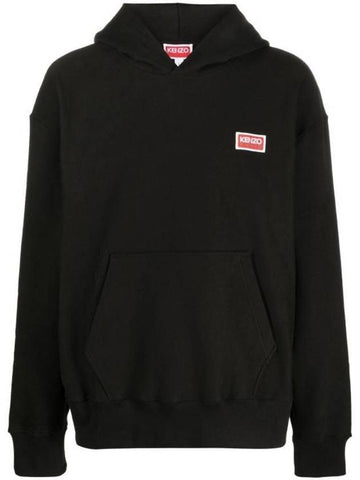 Paris Logo Oversized Hoodie Black - KENZO - BALAAN 1