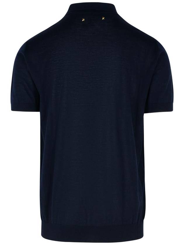 Regular Fit Wool Polo Shirt Navy - GOLDEN GOOSE - BALAAN 4