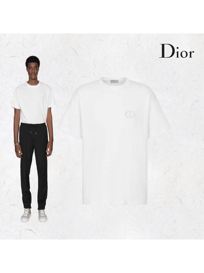 CD Icon Relaxed Fit Organic Cotton Short Sleeve T-Shirt White - DIOR - BALAAN 2