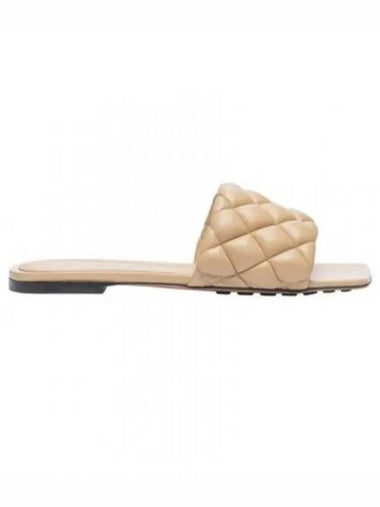 Women s Padded Flat Sandals Beige Green 627710 VBRR0 - BOTTEGA VENETA - BALAAN 1