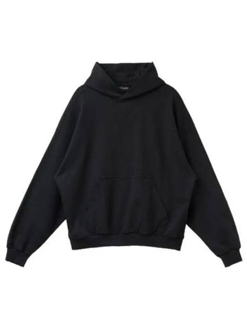 Hooded black hoodie t shirt with back logo detail - BALENCIAGA - BALAAN 1