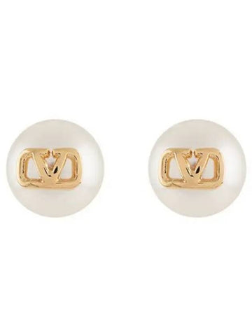 V logo signature pearl earrings 37319068 1095406 - VALENTINO - BALAAN 1