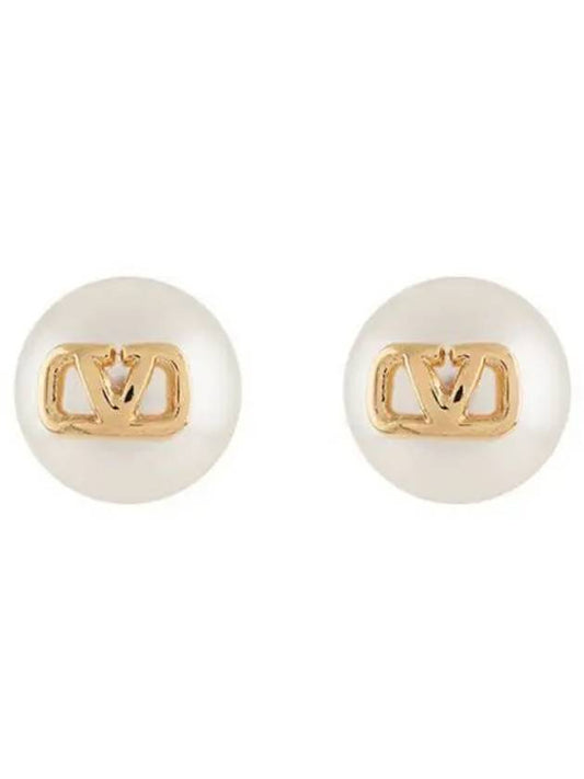 V logo signature pearl earrings 37319068 1095406 - VALENTINO - BALAAN 1