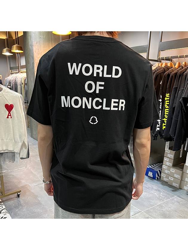 Genius World Logo Graphic Short Sleeve T-Shirt Black - MONCLER - BALAAN 6