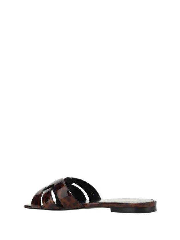 Tribute Tortoiseshell Patent Leather Mules Havana - SAINT LAURENT - BALAAN 4