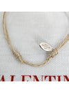 Silver V Logo Signature Bracelet Beige - VALENTINO - BALAAN 8