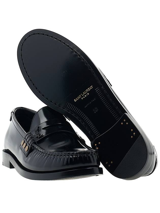 Monogram Penny Leather Loafer Black - SAINT LAURENT - BALAAN 6