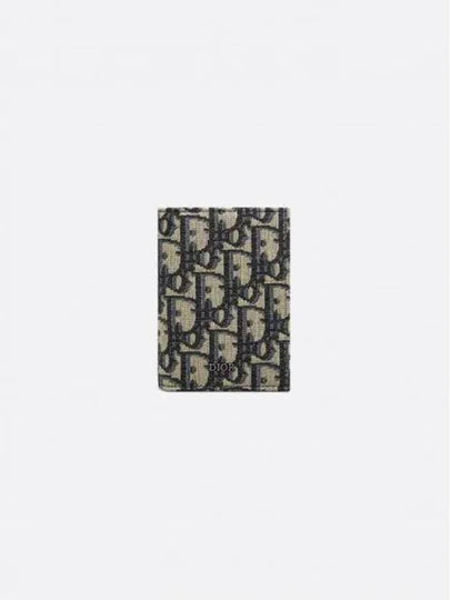 Oblique Jacquard Bifold Card Wallet Beige Black - DIOR - BALAAN 2