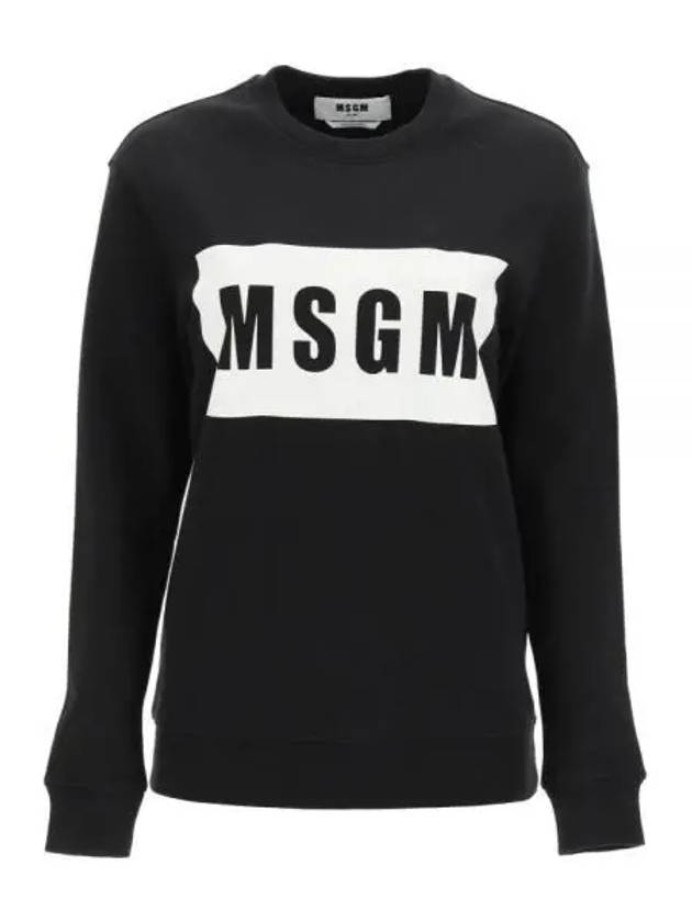 Box Logo Print Sweatshirt Black - MSGM - BALAAN 2