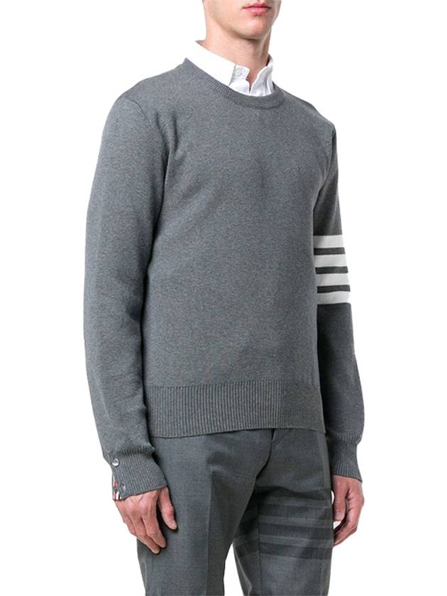 4 Bar Armband Milano Stitch Knit Top Mid Grey - THOM BROWNE - BALAAN 6