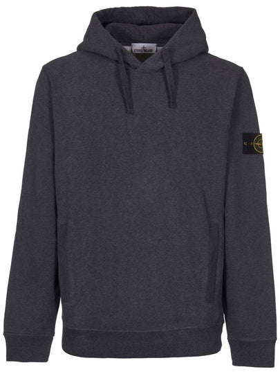 Wappen Patch Brushed Cotton Fleece Hoodie Dark Grey Melange - STONE ISLAND - BALAAN 2