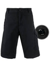 Lens Wappen Twill Stretch Cargo Shorts Black - CP COMPANY - BALAAN 3