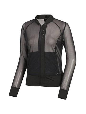 Women's Summer Mesh Zip-Up Jumper Black - TAYLORMADE - BALAAN 1