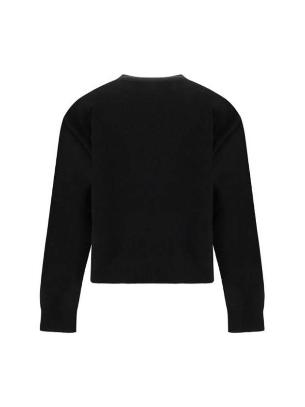 Bokeh Flower 2.0 Wool Knit Top Black - KENZO - BALAAN 3