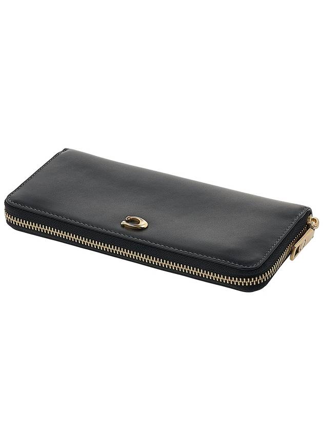 Women's Slim Accordion Zipper Calfskin Long Wallet Black - COACH - BALAAN 5