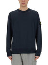 Wappen Patch Garment Dyed Sweatshirt Navy - STONE ISLAND - BALAAN 1